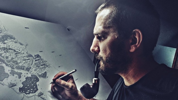 Kartograf Niepraktyczny rysuje światy fantastyczne. Takie mapy powstają tygodniami